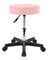 PU Leather Height-Adjustable Rolling Stool Chair for Drafting and Spa with Wheels in Pink